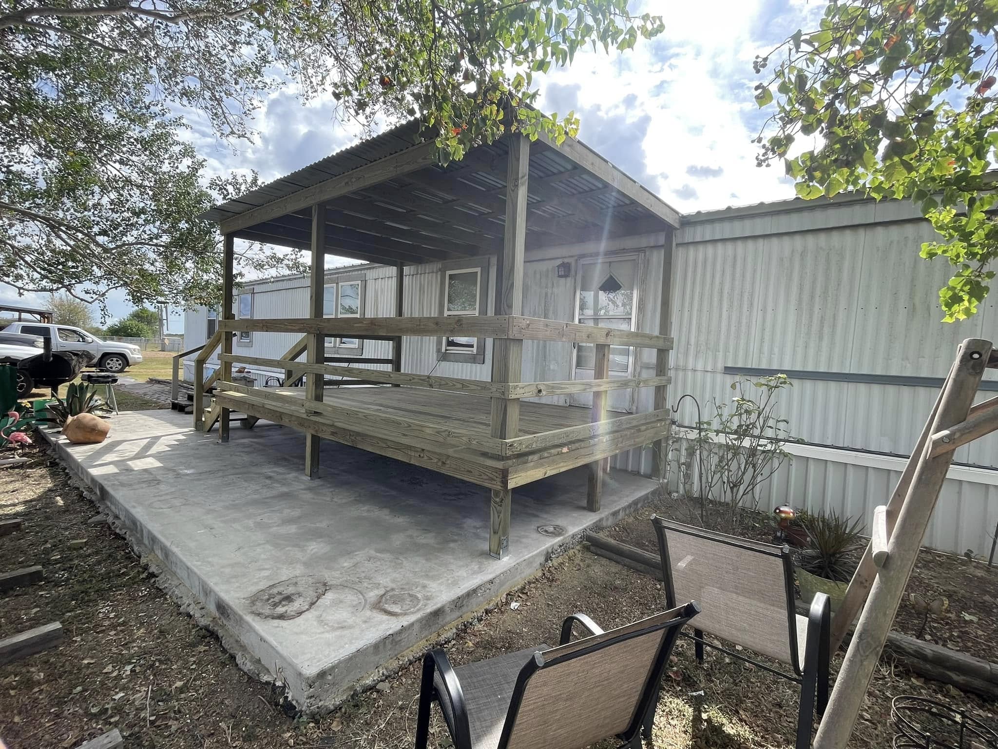 Custom deck construction project in Texas